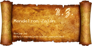 Mendelzon Zalán névjegykártya
